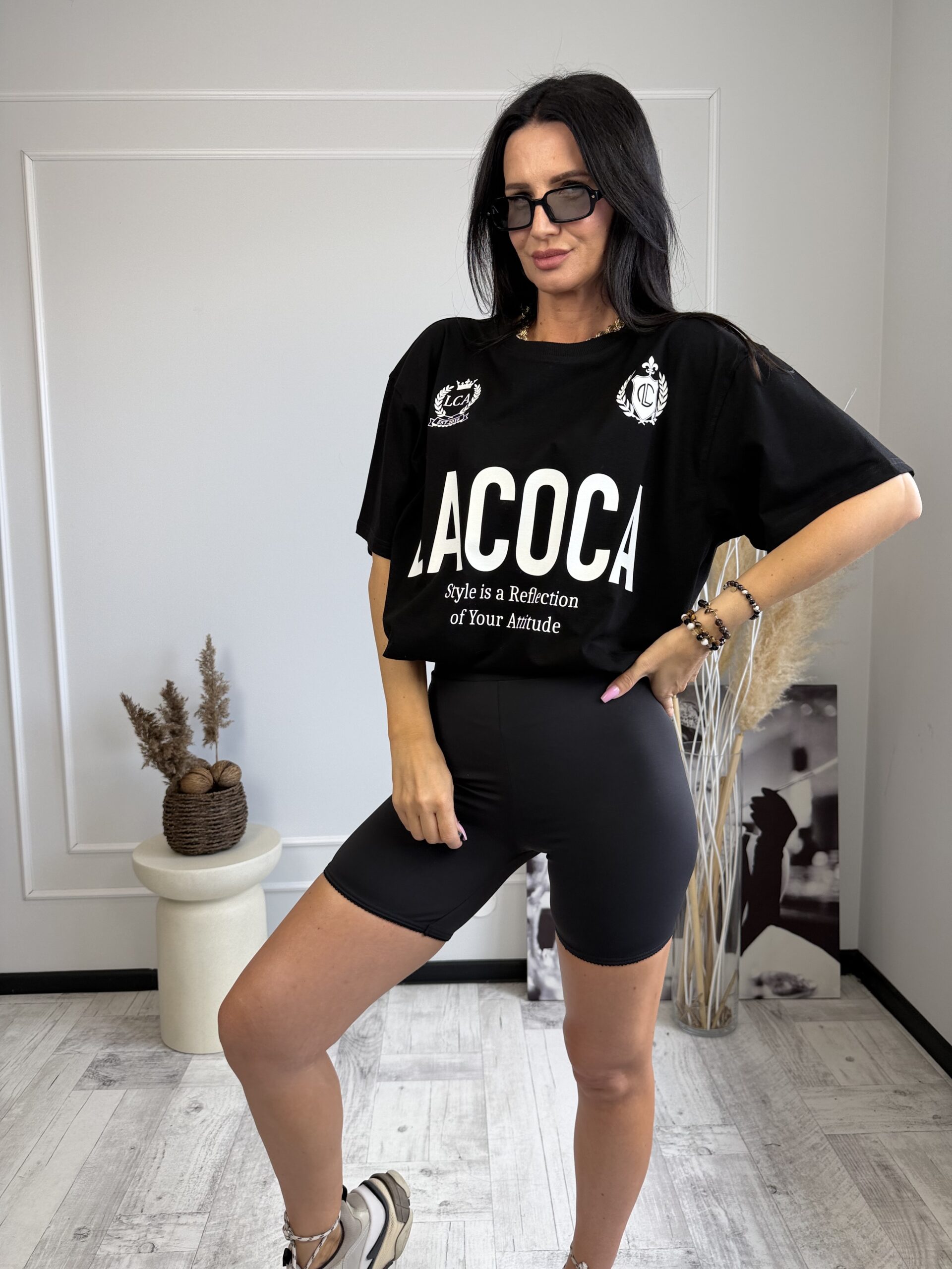 Komplet damski sportowy La Coca, t-shirt i kolarki