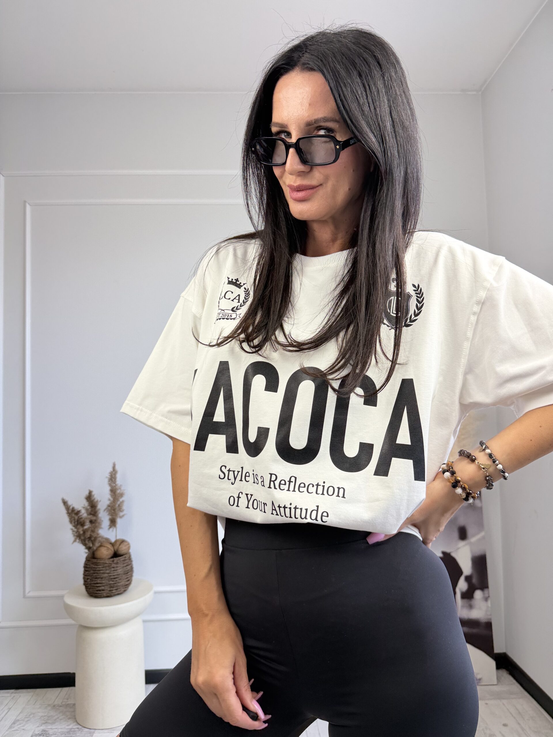Komplet damski sportowy La Coca, t-shirt i kolarki