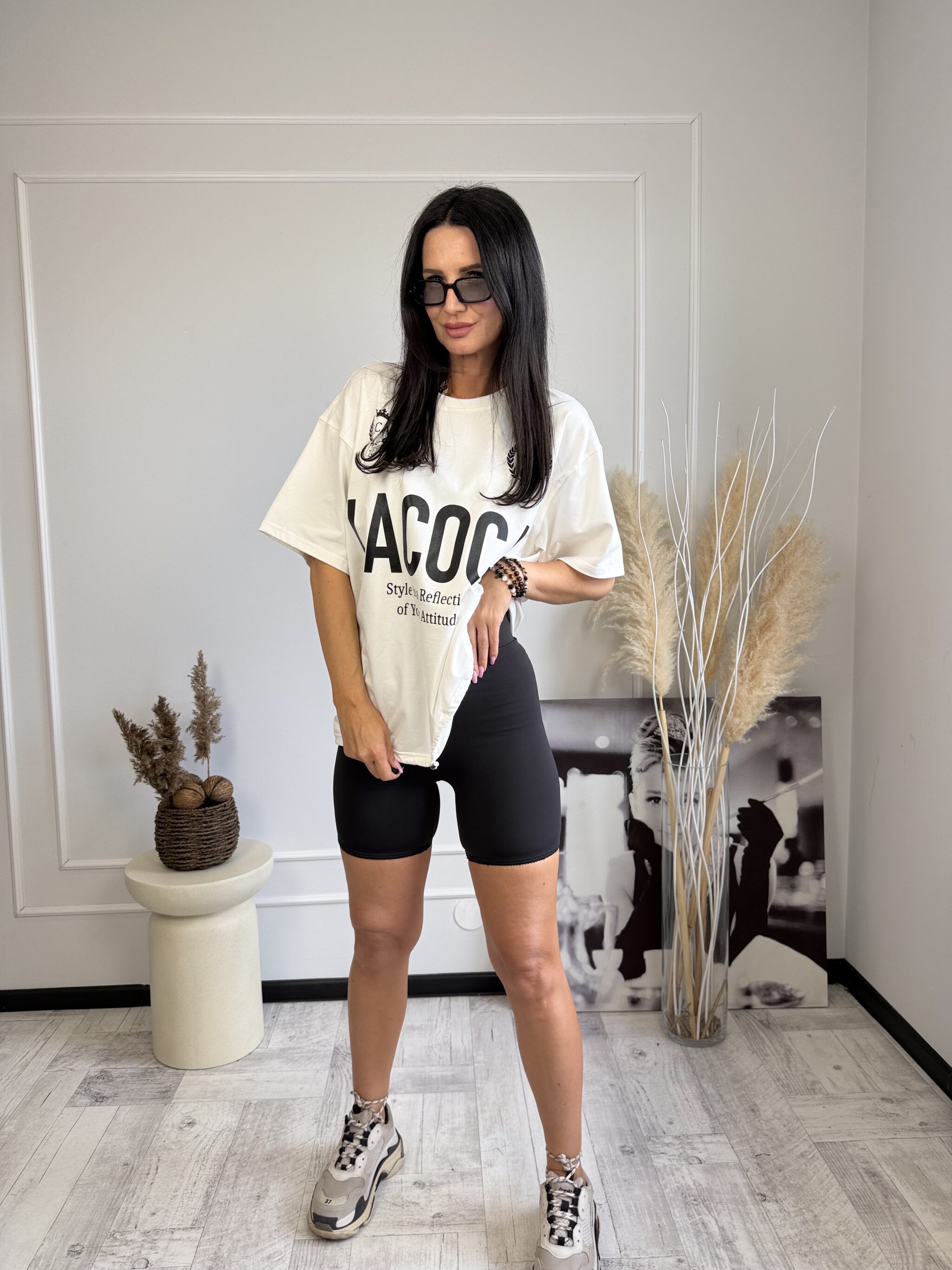 Komplet damski sportowy La Coca, t-shirt i kolarki