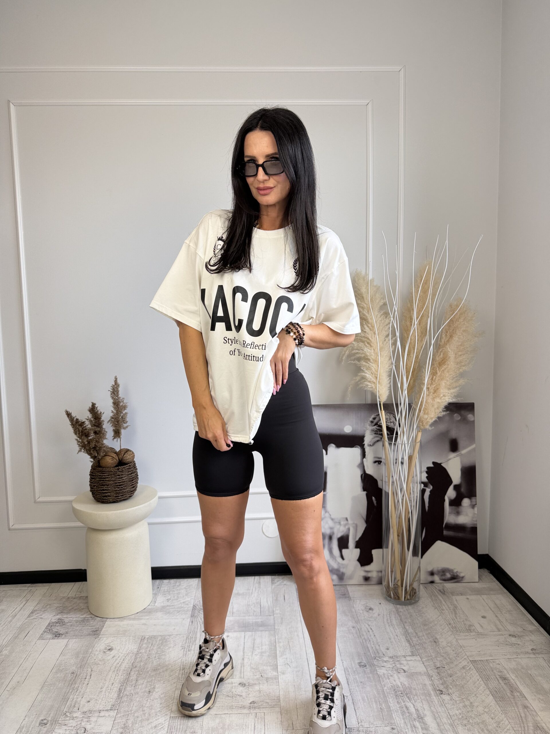 Komplet damski sportowy La Coca, t-shirt i kolarki