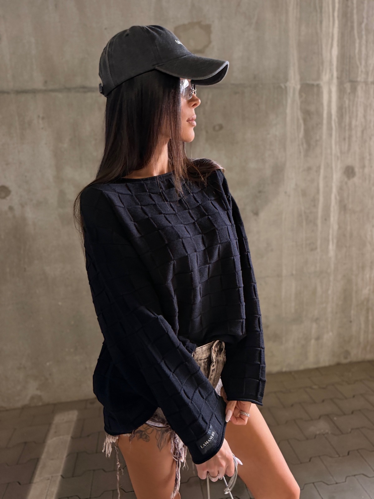 Sweter damski SORA LaManuel ecru oversize