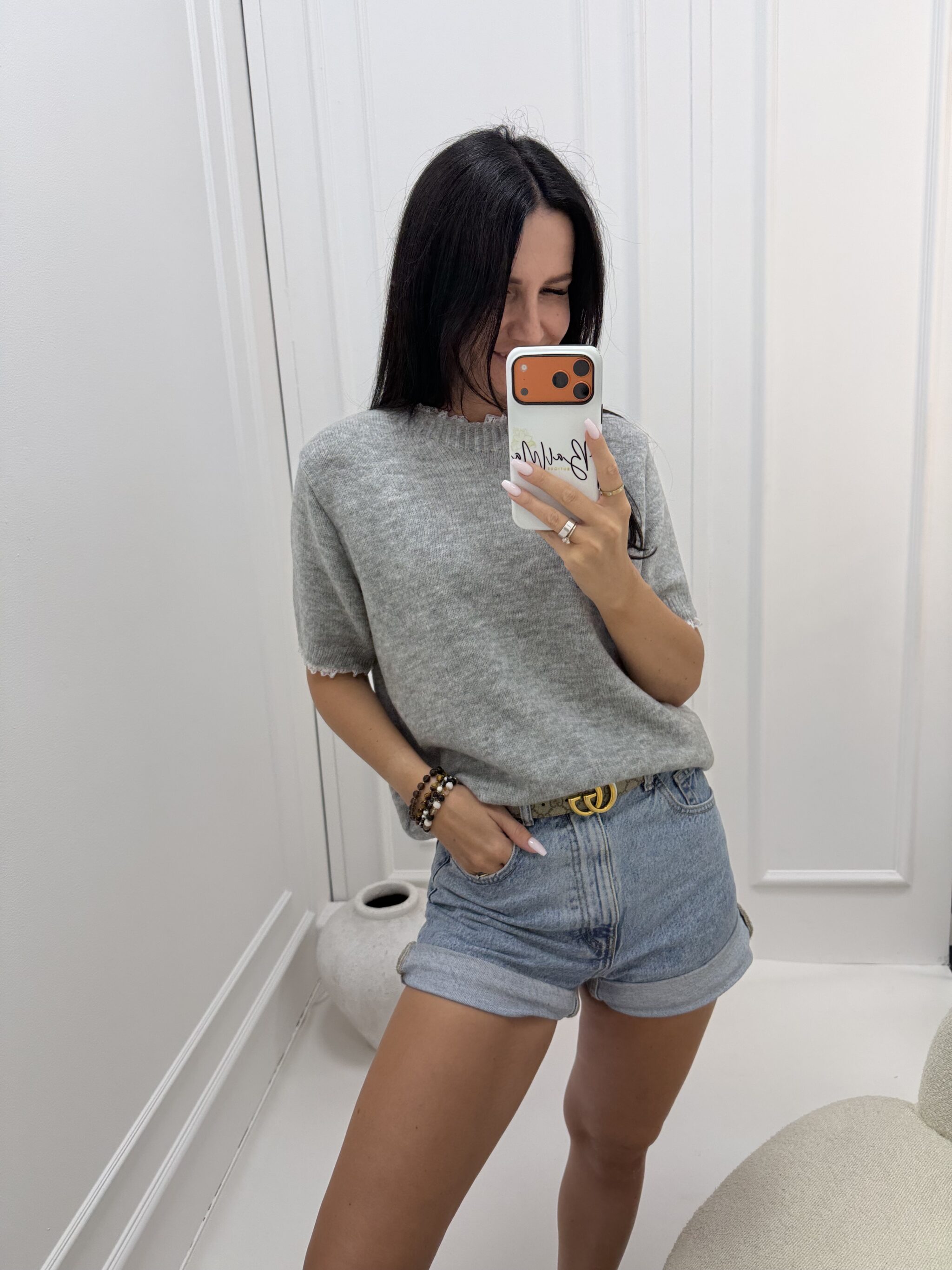 Sweterek Belluci LACE Szary